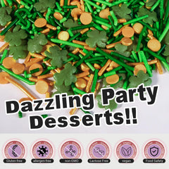Huebeaty green jimmies enhance dessert borders and decorations