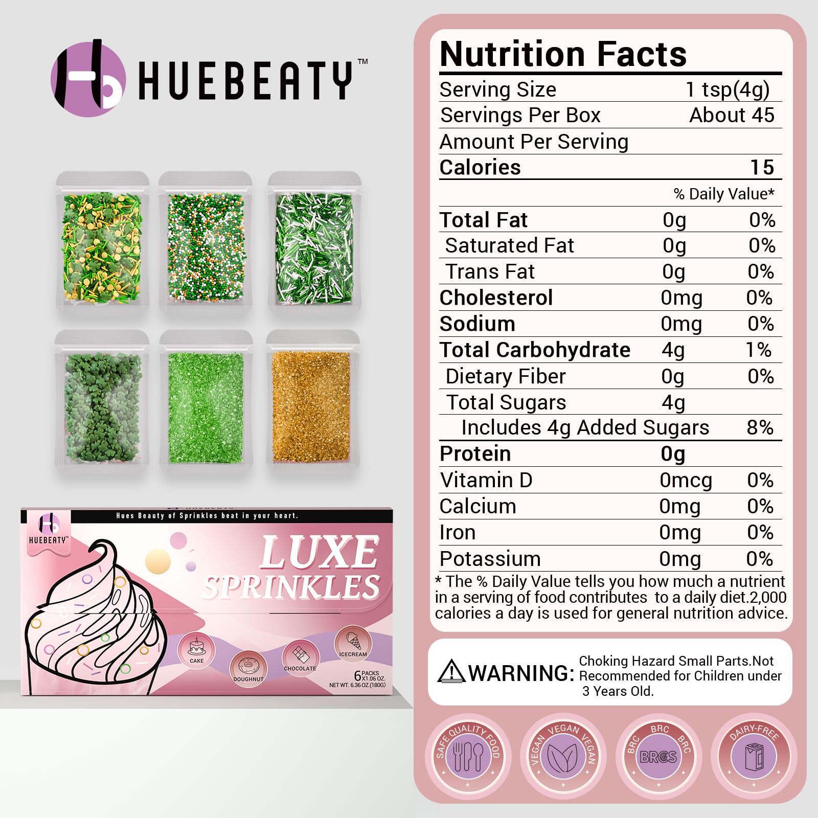 Huebeaty green nonpareils sprinkles add sparkle to cupcakes and cookies