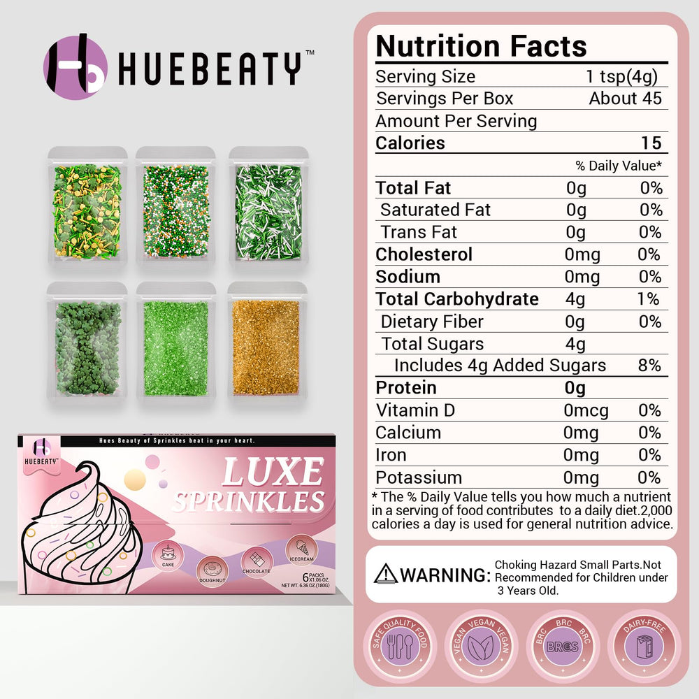 Huebeaty green nonpareils sprinkles add sparkle to cupcakes and cookies