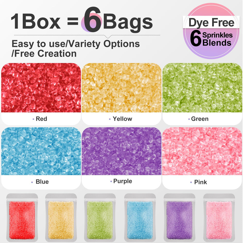 Huebeaty natural dye-free sprinkles on cookies for festive sparkle.