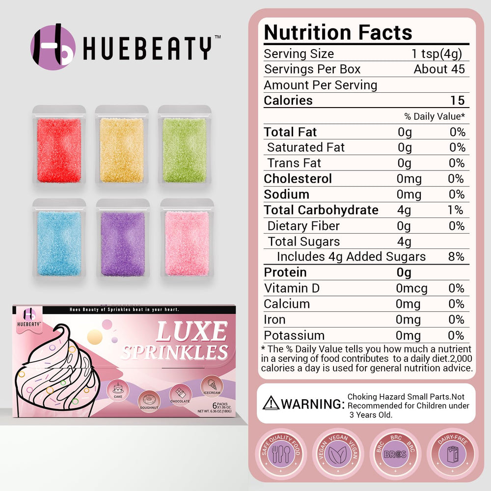 Huebeaty rainbow sprinkles decorate cupcakes for natural color.