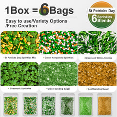Huebeaty shamrock sprinkles festive toppings for cakes