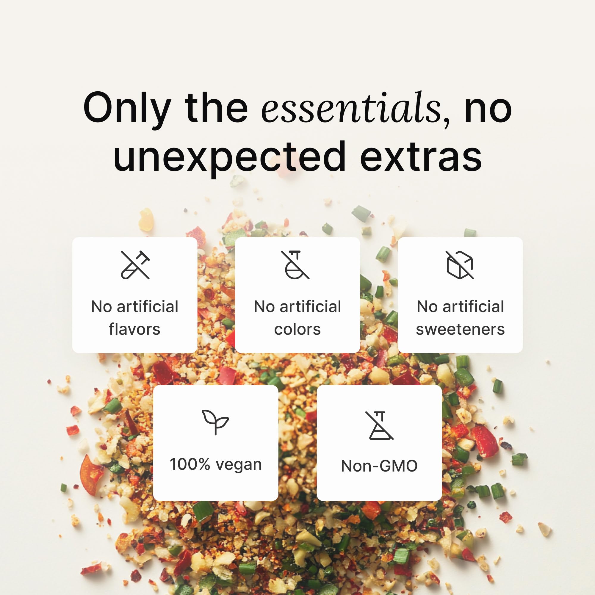 Huel nutrition panel shows 27 vitamins and minerals for complete nutrition