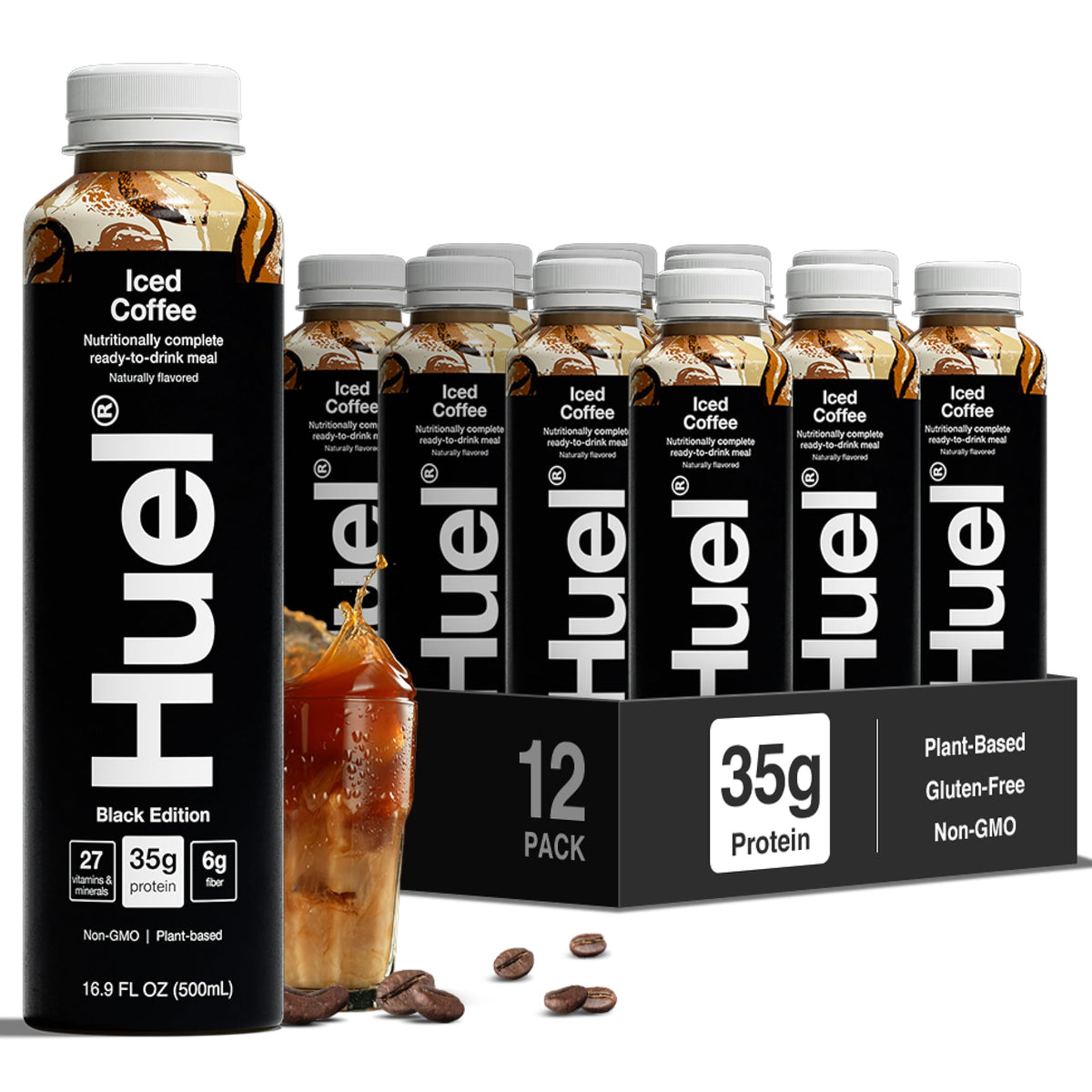 Huel Black Edition RTD iced coffee bottle, on-the-go protein option