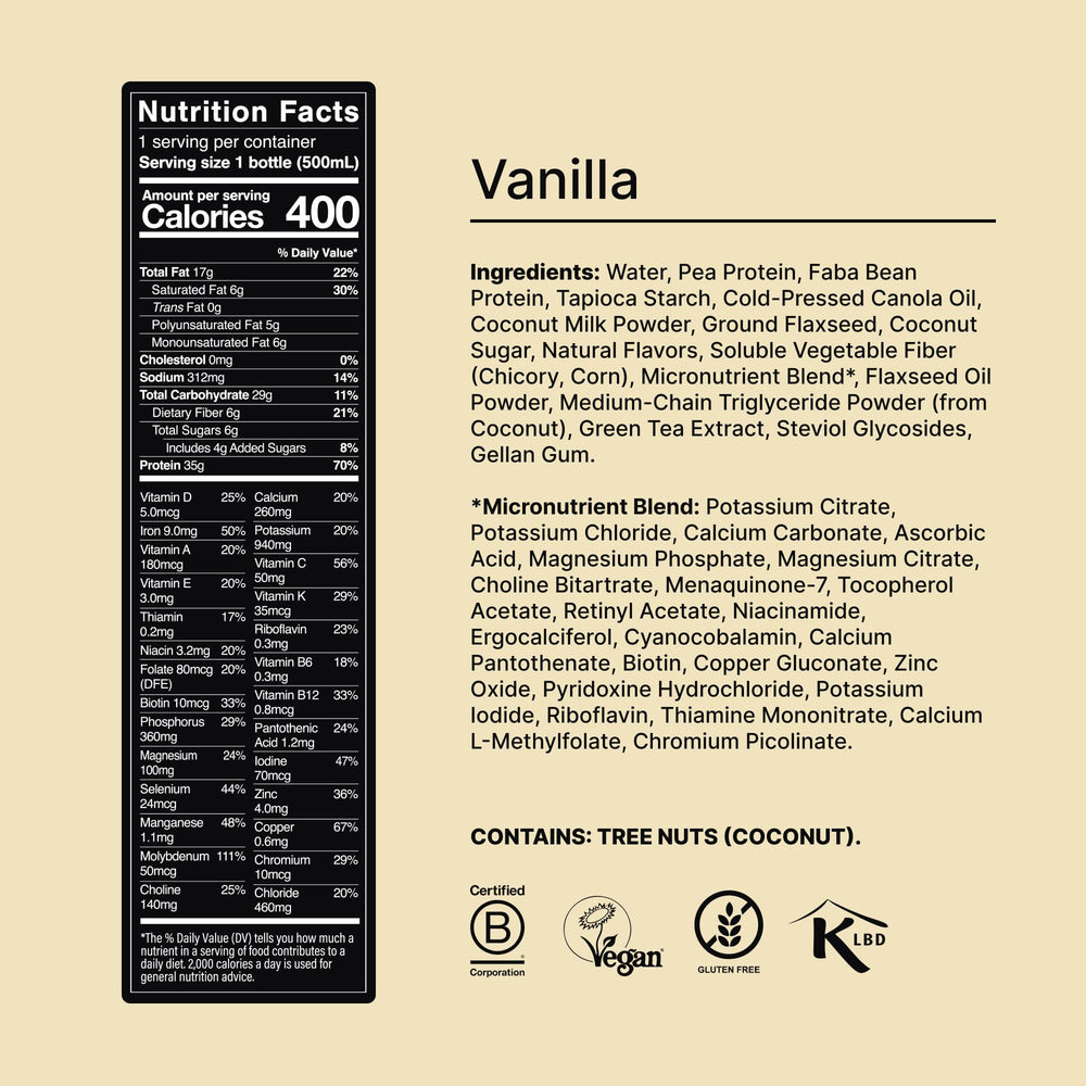 Huel Black Edition Vanilla 12-pack conveys value and portability.