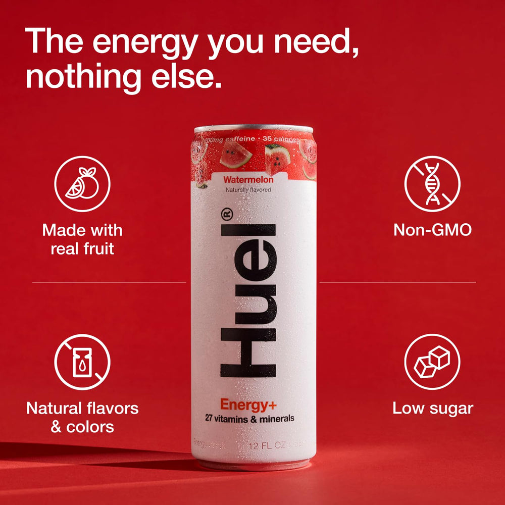 Huel Energy+ can side view – on-the-go energy support.