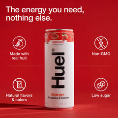 Huel Energy+ can side view – on-the-go energy support.