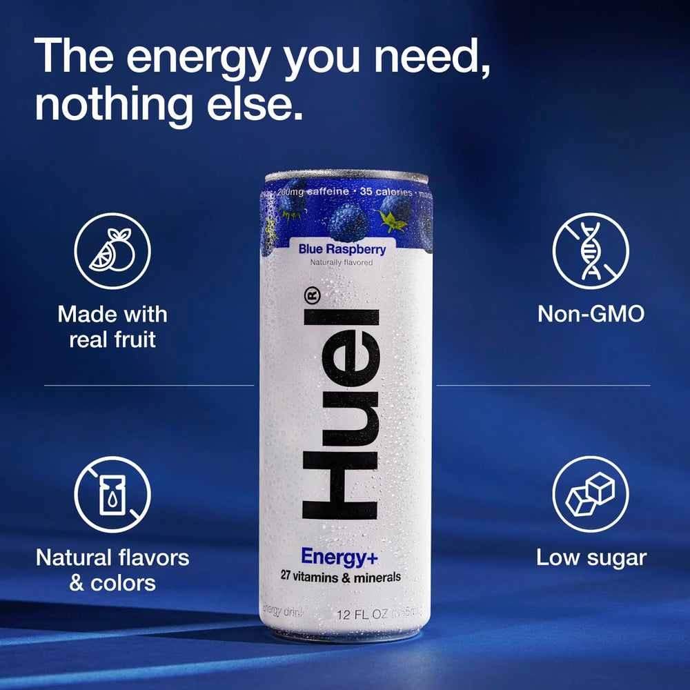 Huel Energy+ on-the-go 12oz can fits busy schedules.
