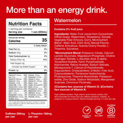 Huel Energy+ refreshing watermelon splash highlighting hydration and electrolytes for daily activity.