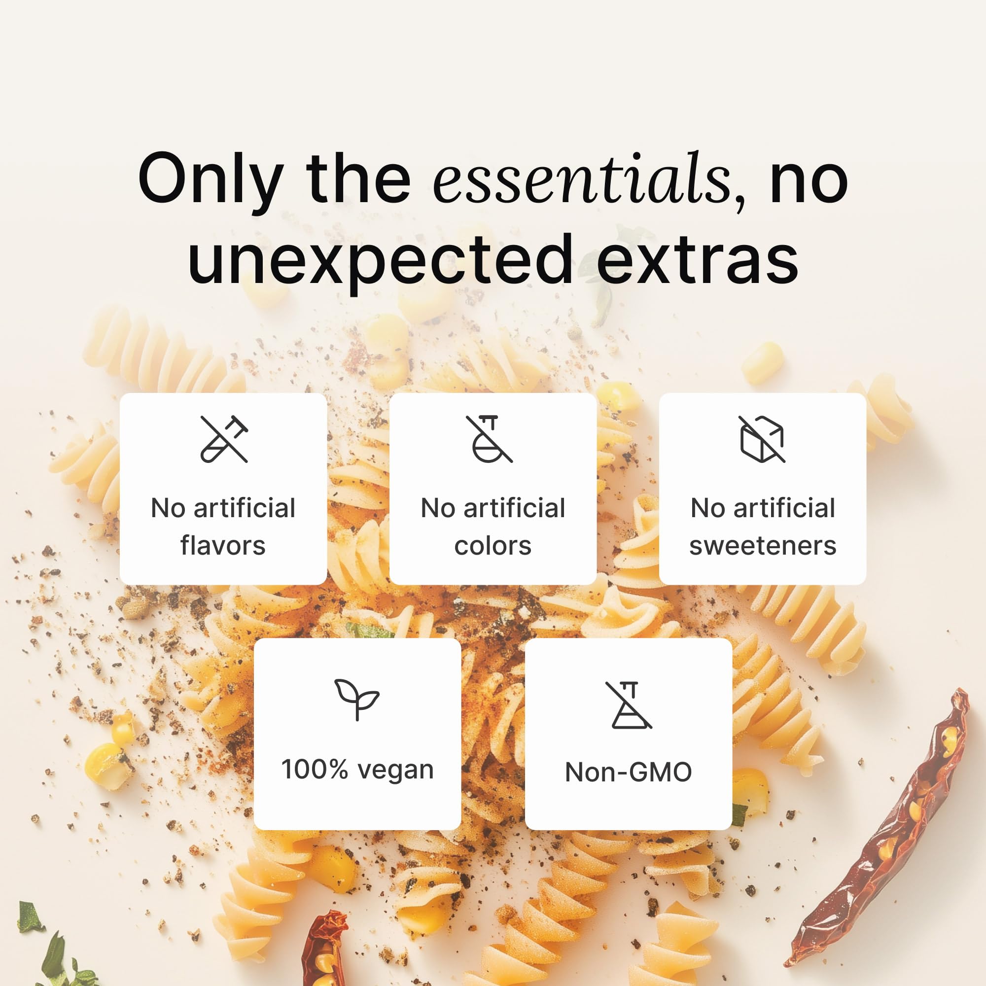 Nutritional label on Huel Cajun Pasta Cup highlights protein and vitamins