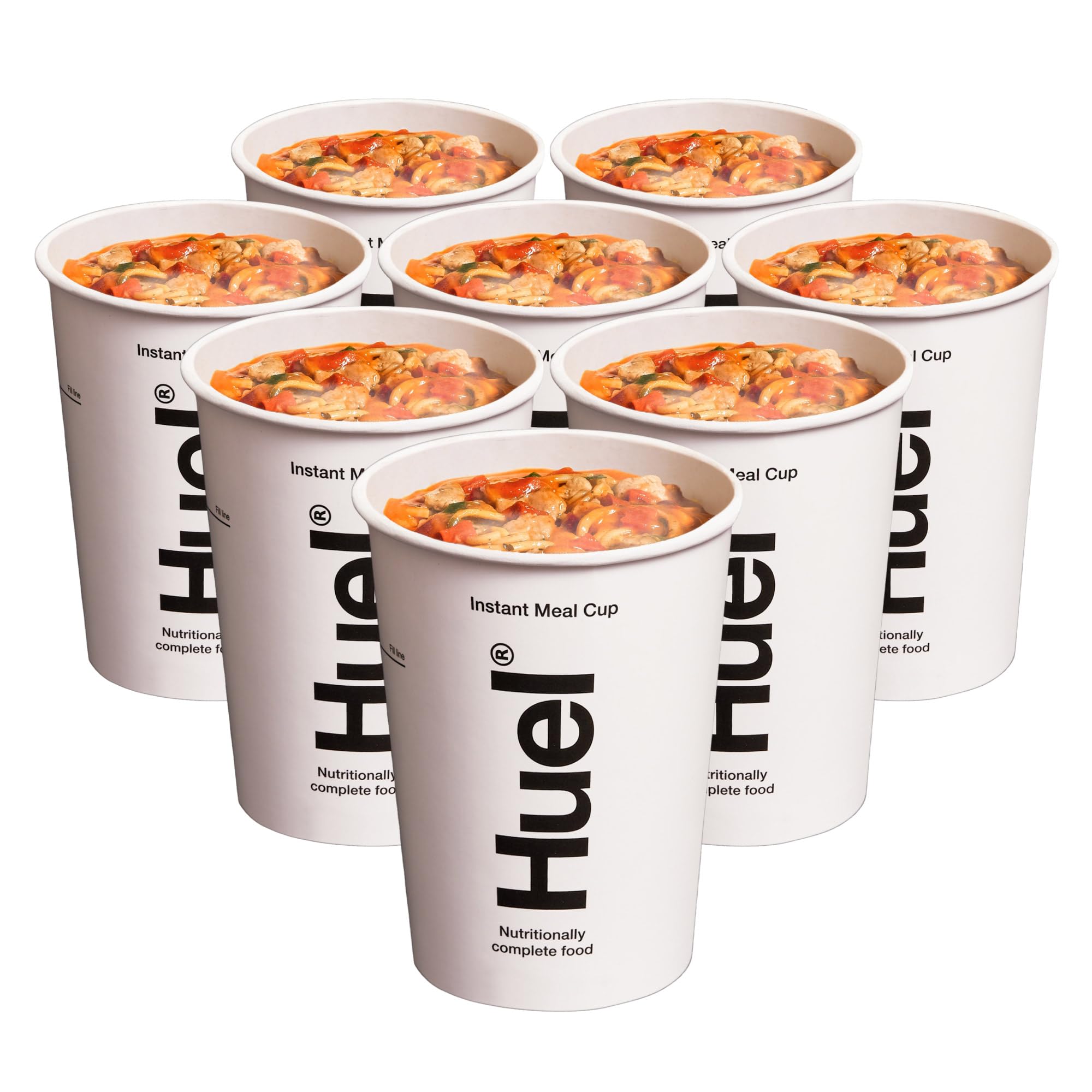 Close-up of Huel ingredients showing high protein content per serving for Huel Cups Spicy Gochujang.