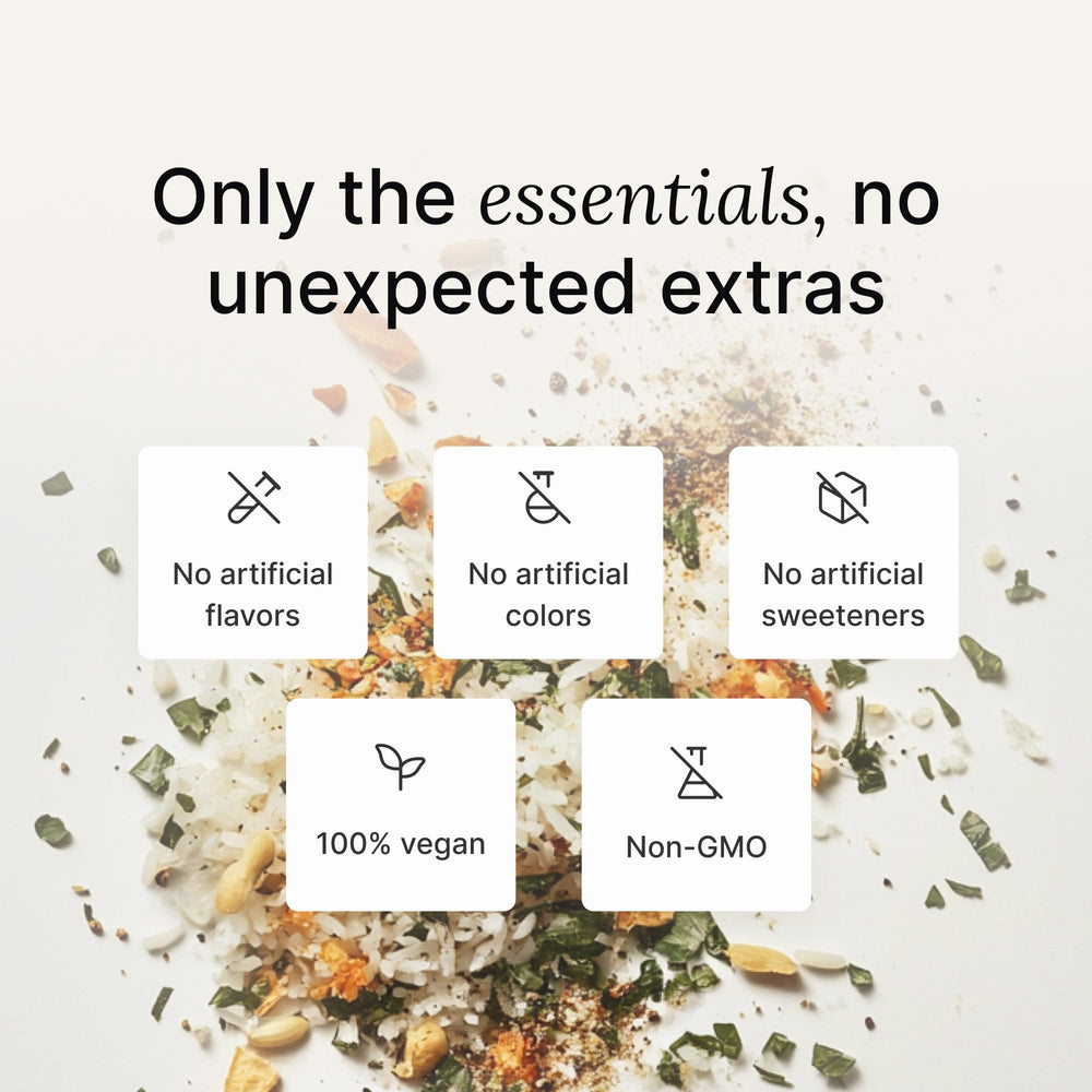 Huel nutrition facts panel highlighting protein and vitamins
