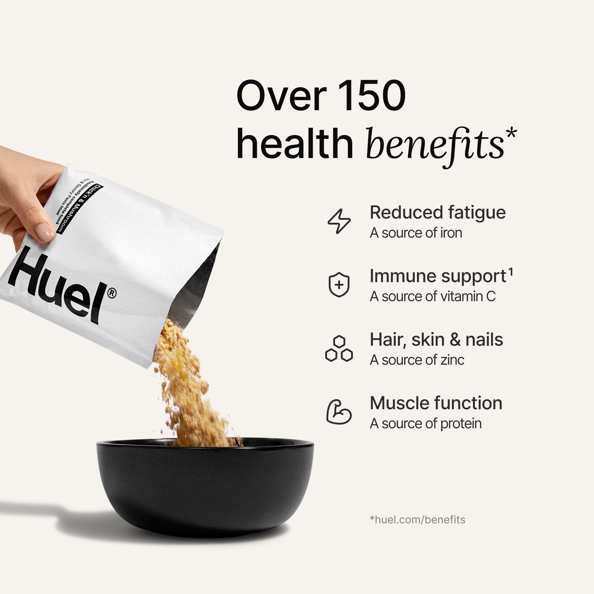 Huel protein-packed Chick'n Mushroom meal in a convenient seven-pack