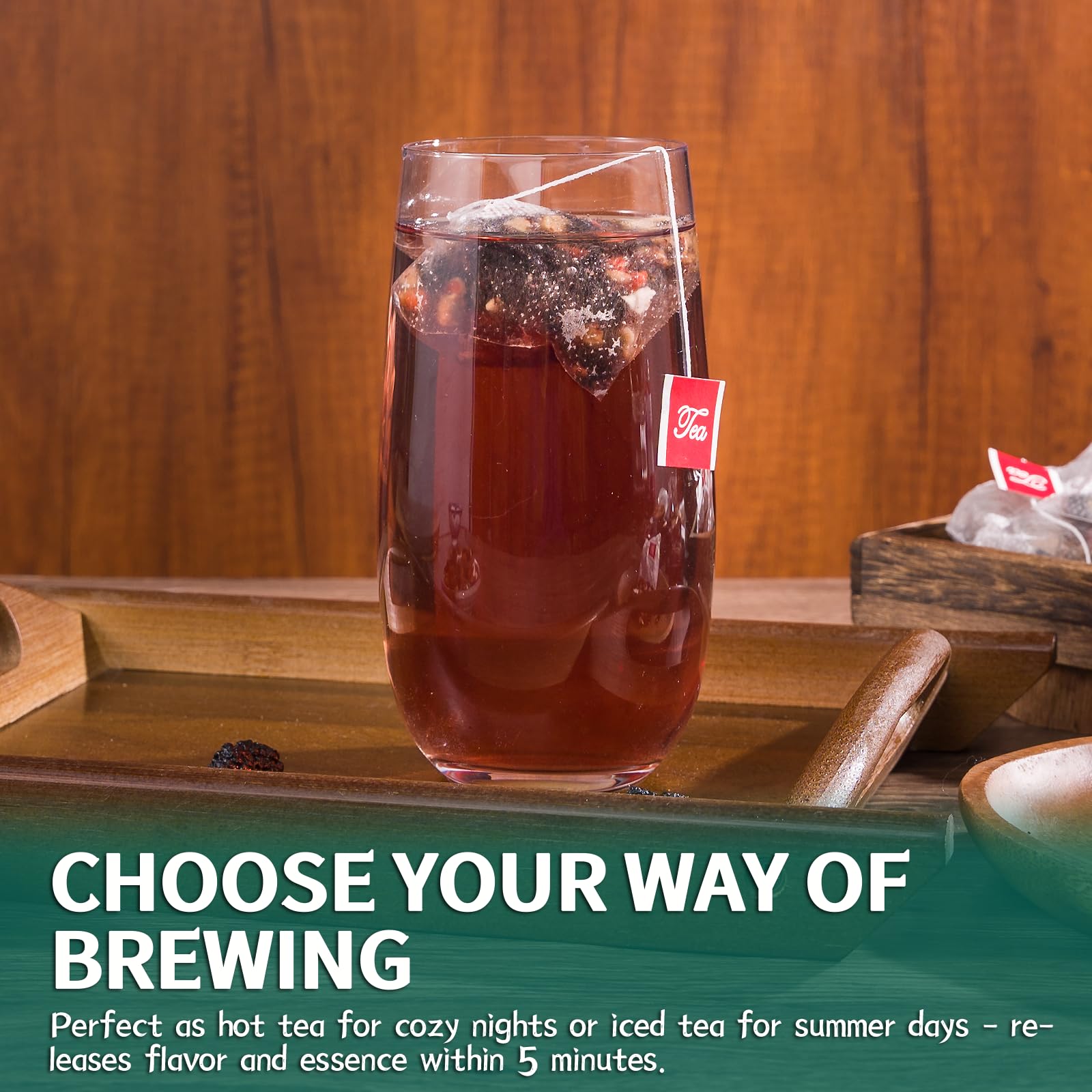 HUGTOWN Kidney Tea serving setup for hot or cold beverages