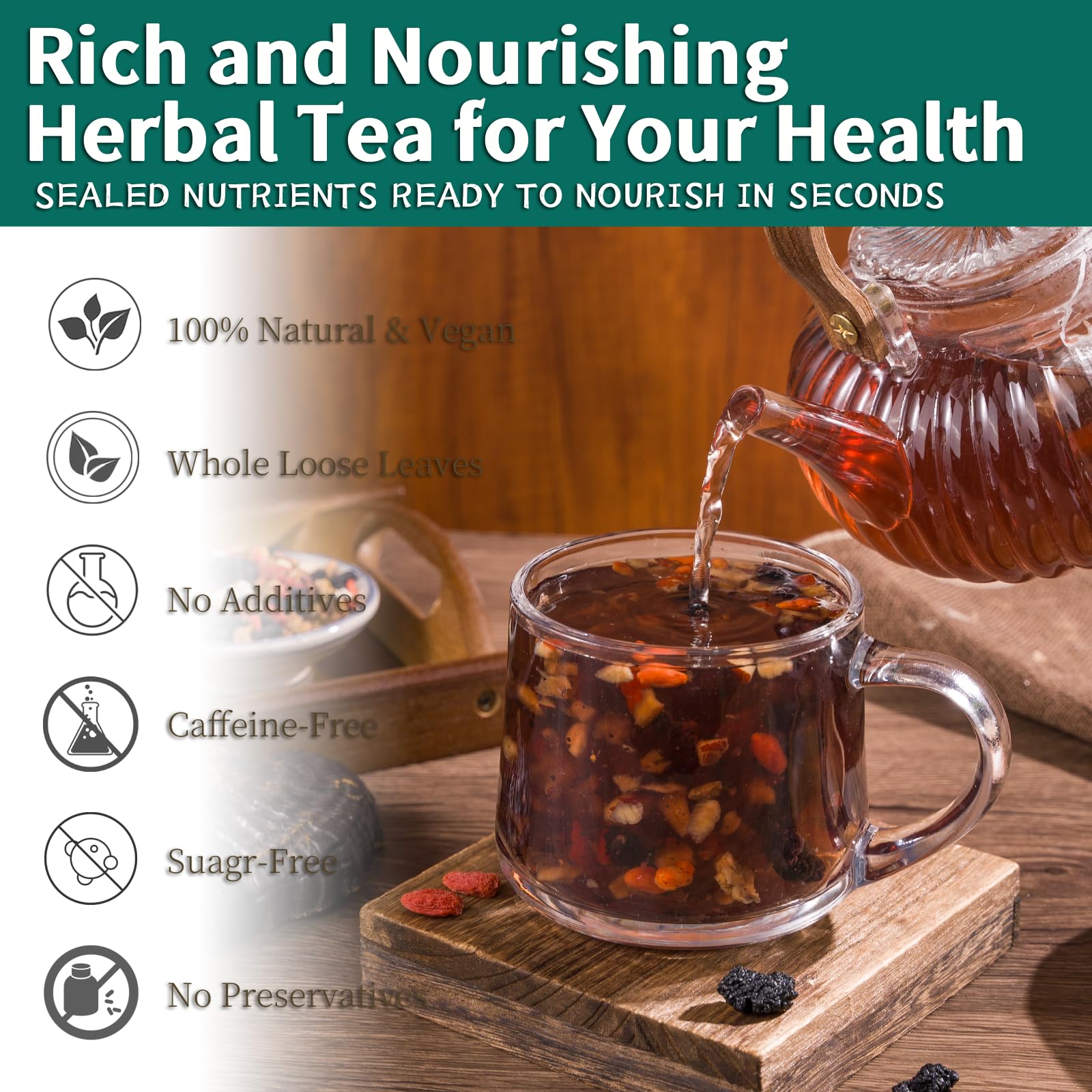 HUGTOWN Kidney Tea steeping cup with warm aroma
