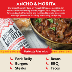 Humble House Ancho Morita hot sauce label reading premium, preservative-free ingredients.
