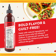 Humble House hot sauce pour shot emphasizing smooth texture ideal as a marinade or finishing drizzle.