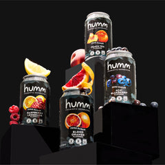 Humm probiotic kombucha Raspberry Lemonade can featuring zero sugar and 10 calories.