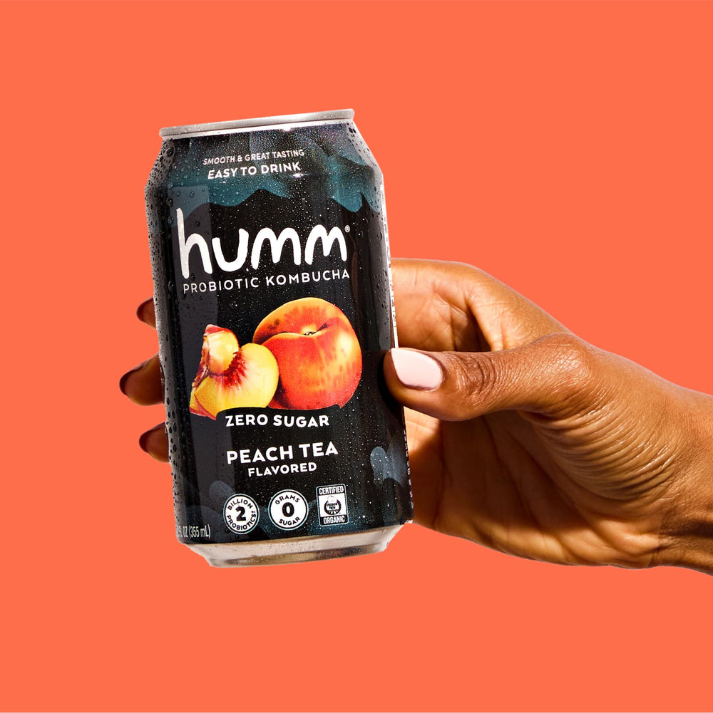 Humm vitamin B12 boost close-up indicates energy support potential from this beverage.