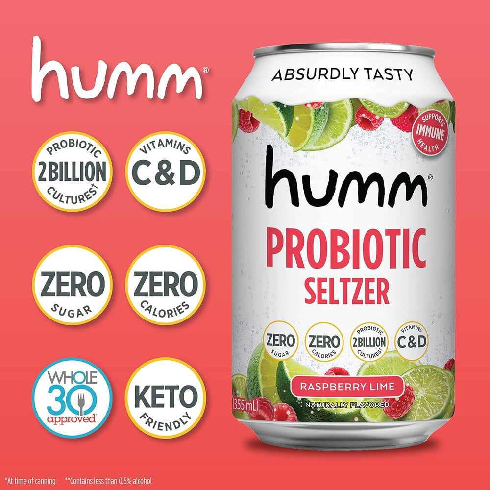 Humm vitamin C, D, and B12 boost in a can for a nutrient-forward refresh.