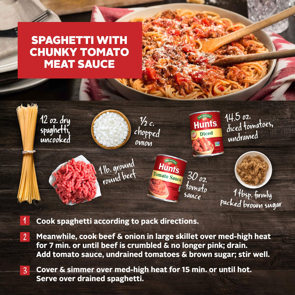 Hunt's Tomato Sauce shows 3g net carbs per serving for keto-friendly meals.