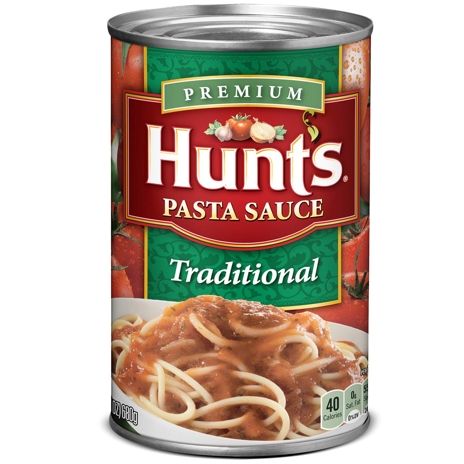 Hunt's traditional pasta sauce front view with rich tomato flavor