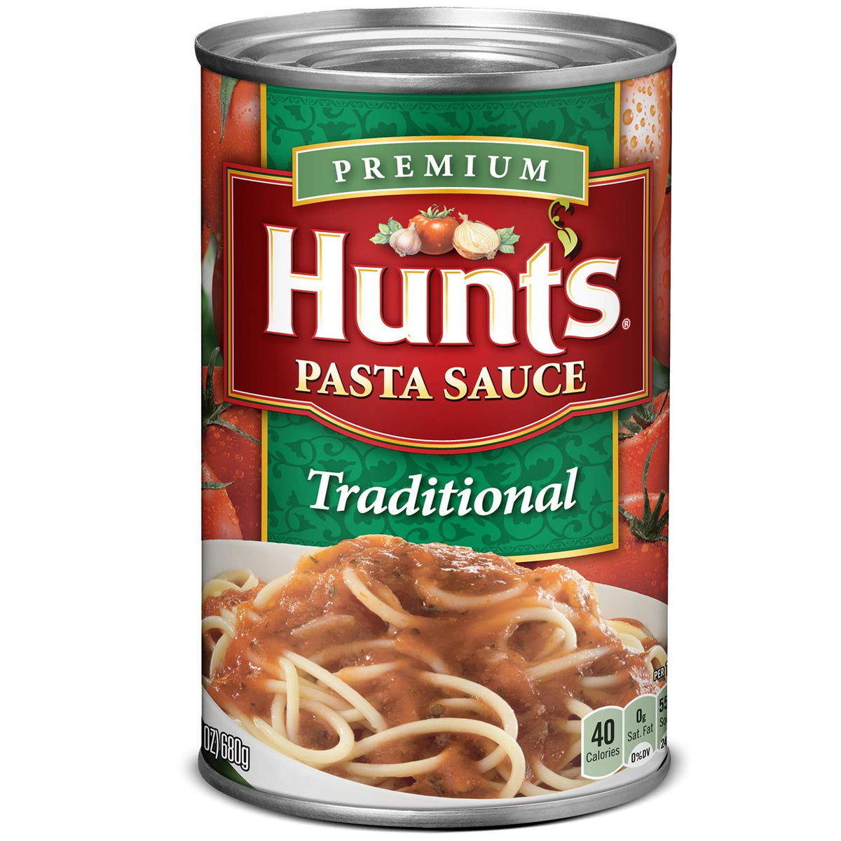 Hunt's traditional pasta sauce front view with rich tomato flavor