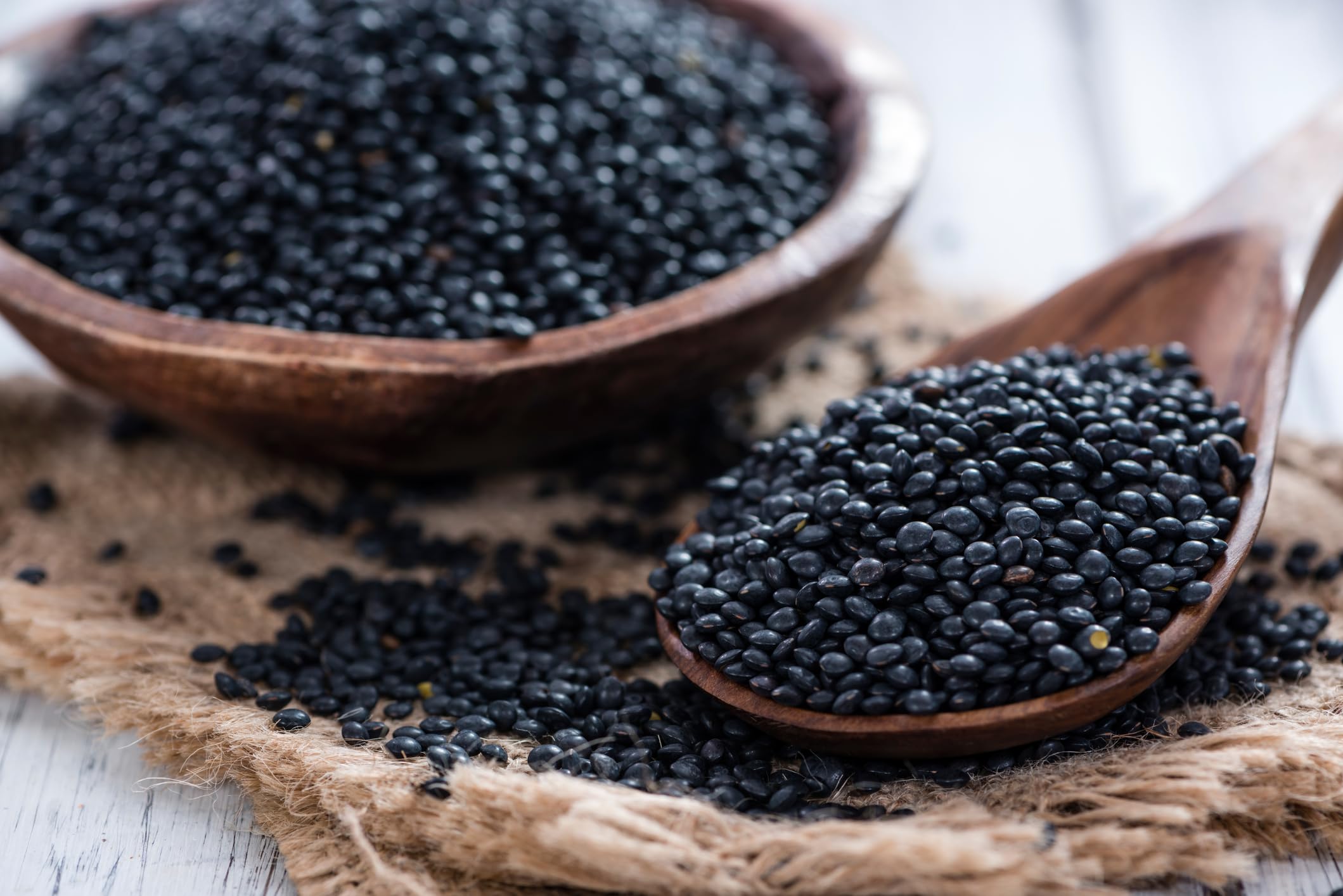 Organic certification stamp on Hunza black lentils packaging.