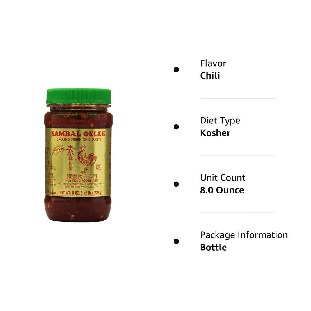 Huy Fong Sambal Oelek bottle pour ready to spice soups and marinades.