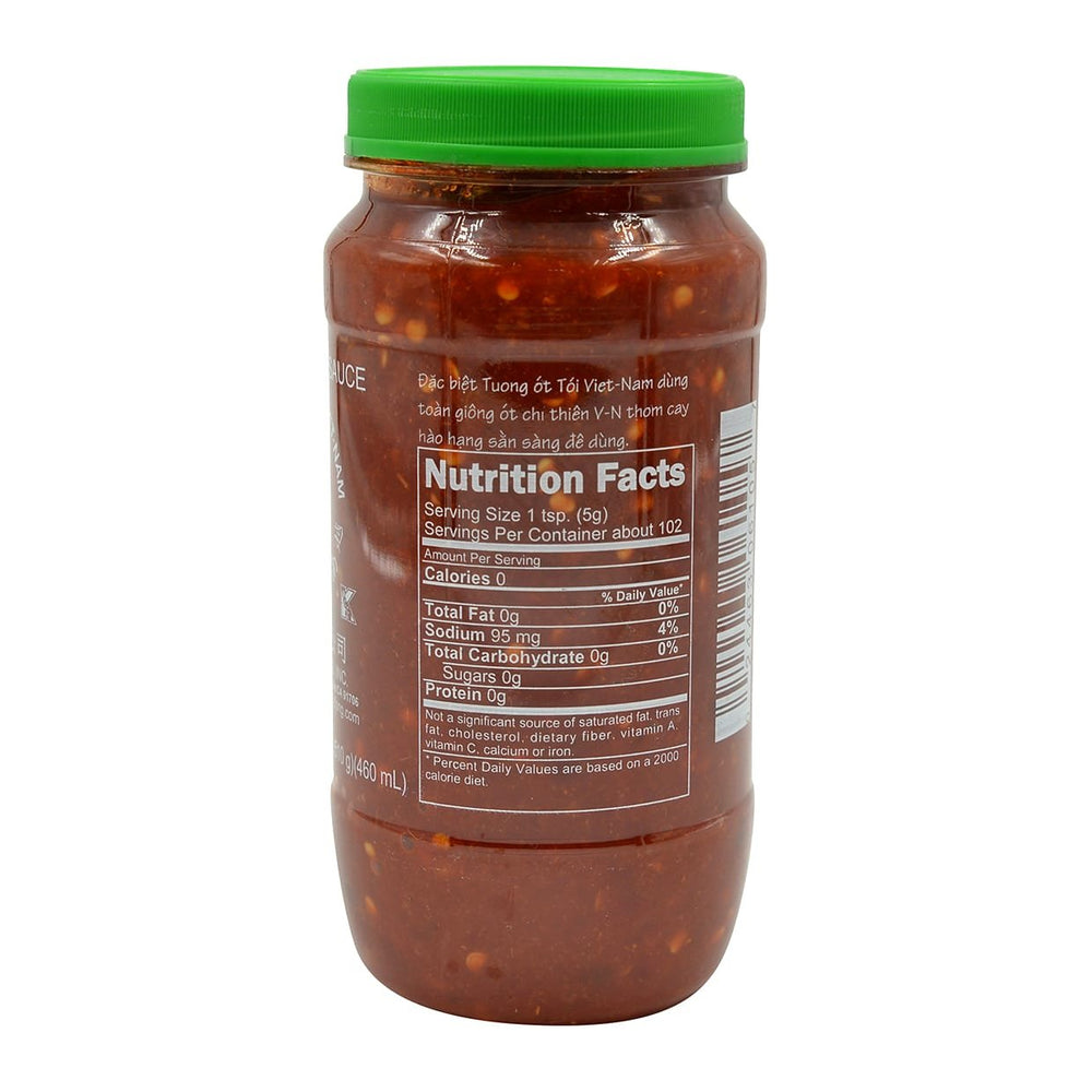 Huy Fong Chili Garlic sauce pour shows crisp garlic texture for bold meals