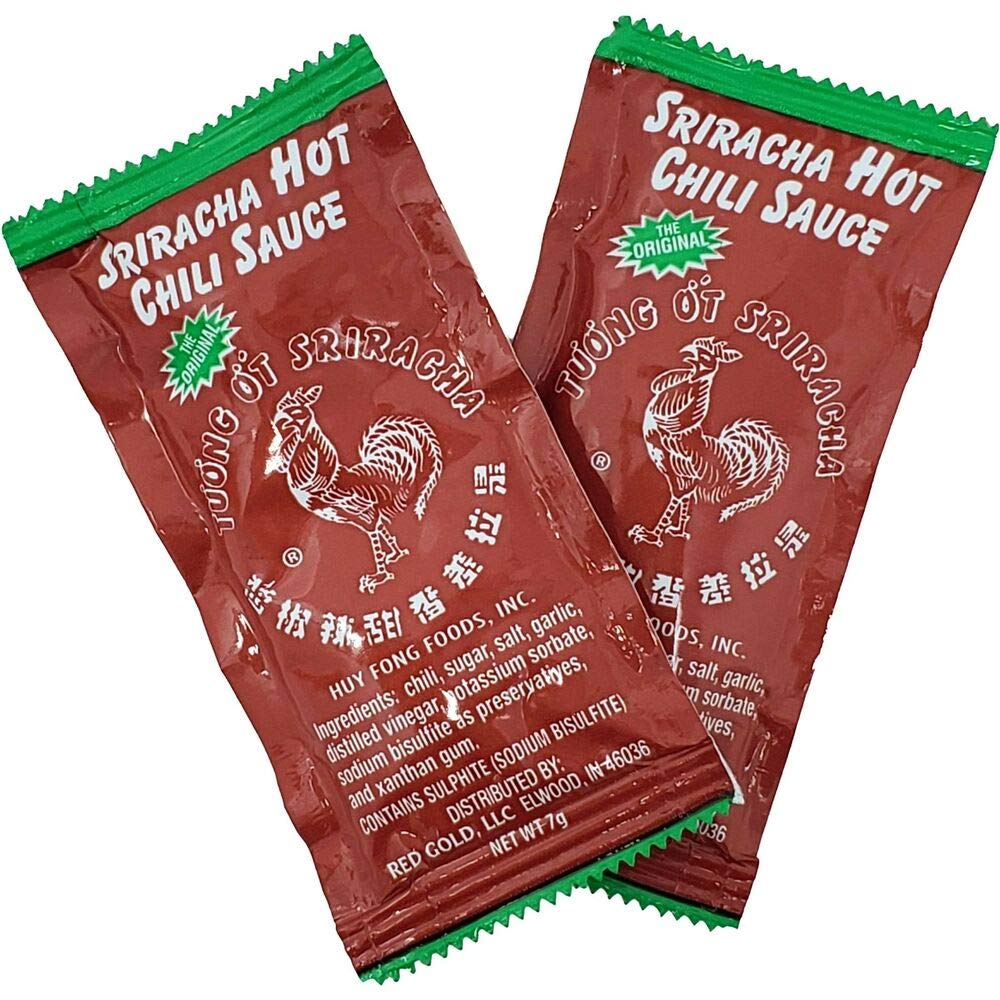 Huy Fong Sriracha 7g packet for on-the-go meals and flavor boost