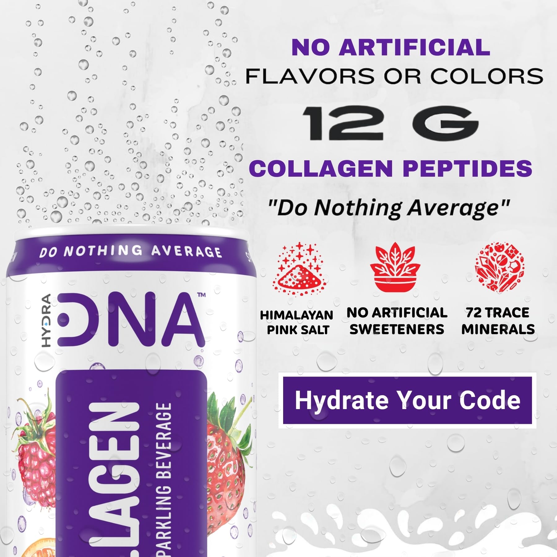 HYDRADNA Berry Punch 12-pack on table for daily wellness routines
