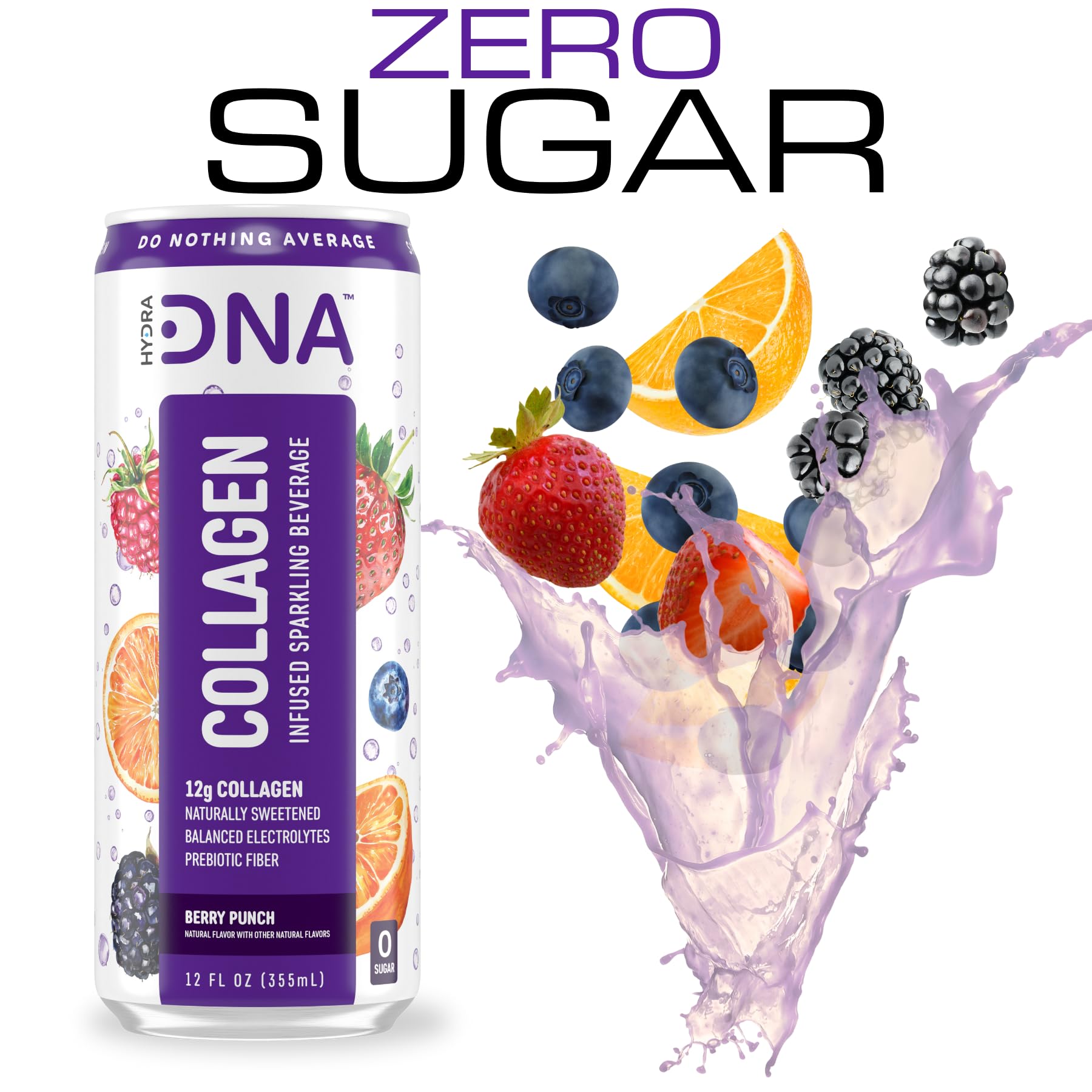 HYDRADNA bottle with berry graphics conveys refreshing, sugar-free enjoyment