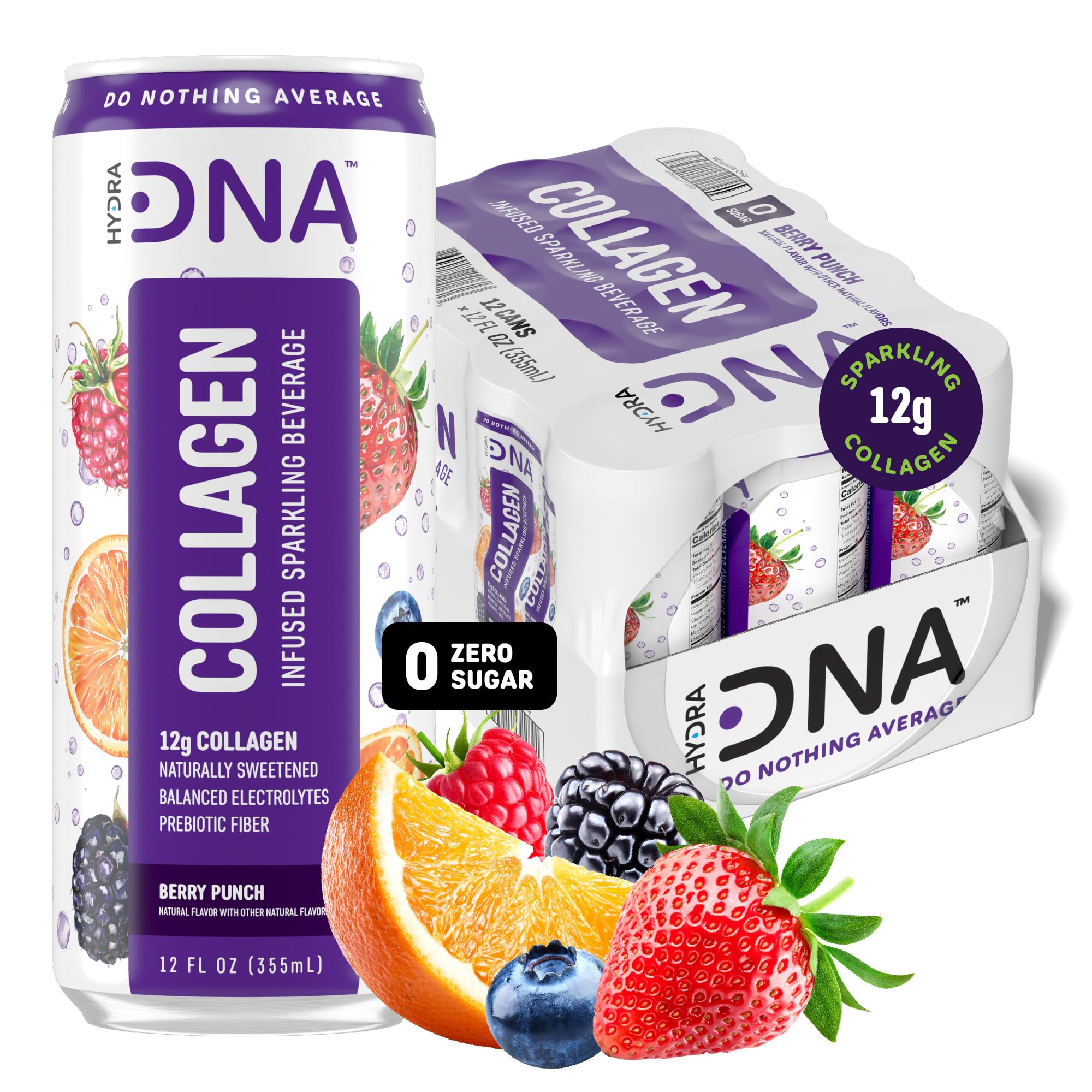 HYDRADNA Sparkling Berry Punch can for on-the-go hydration and refreshment