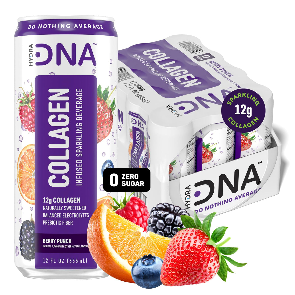 HYDRADNA Sparkling Berry Punch can for on-the-go hydration and refreshment