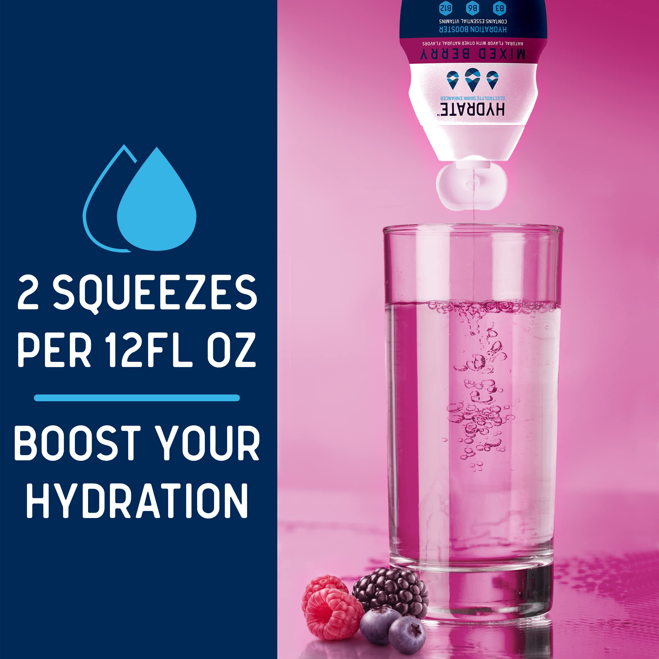 Precise drop dispense demonstrates controlled flavor intensity in water.