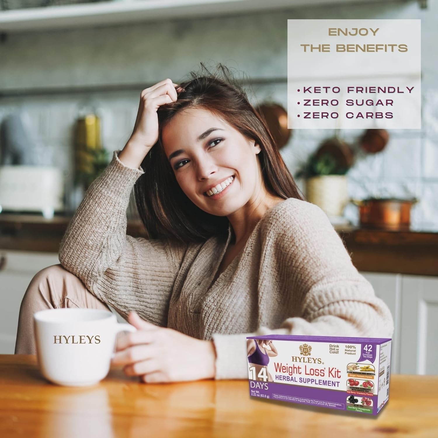 Hyleys 14-day detox tea set in convenient tea bags