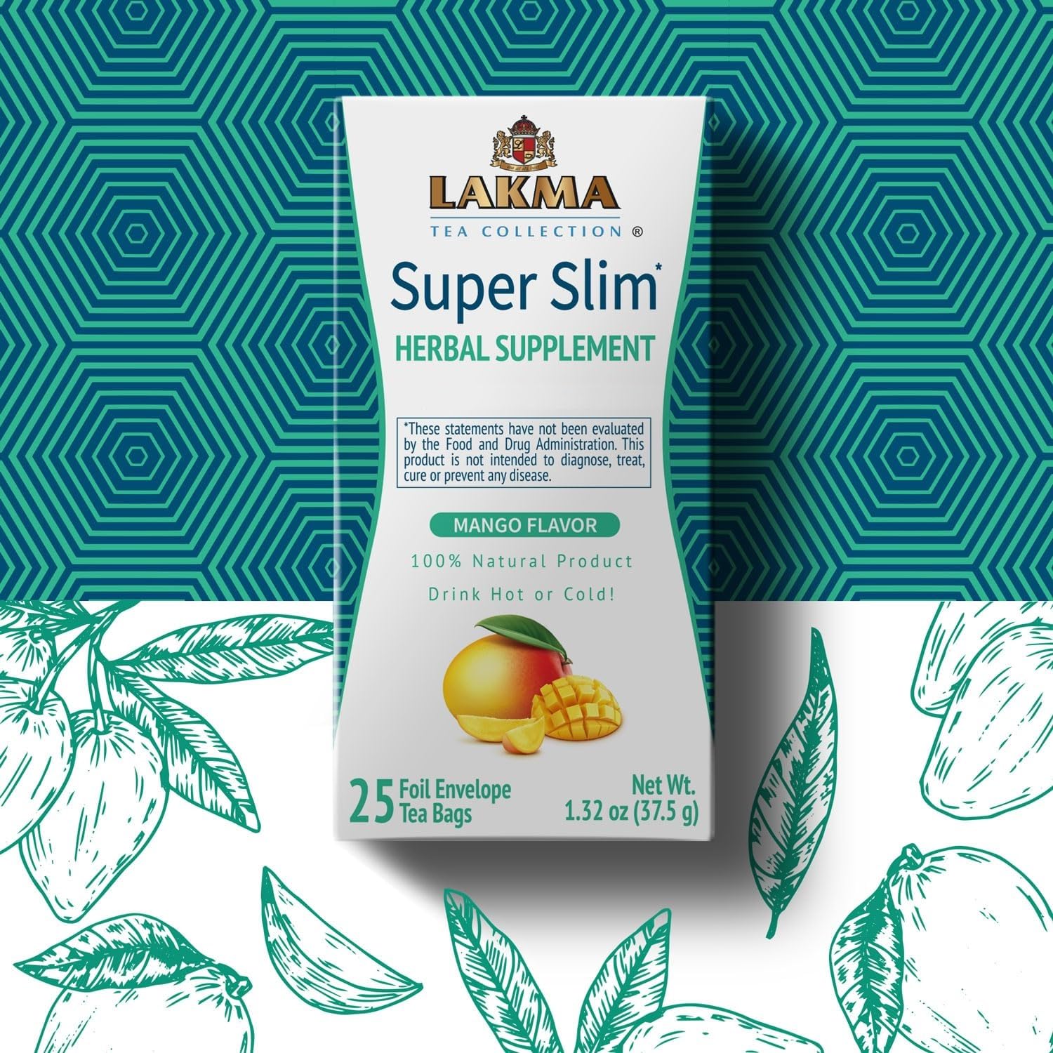 HYLEYS Lakma Slim Tea Mango flavor swirl conveys enjoyable taste for daily routine.