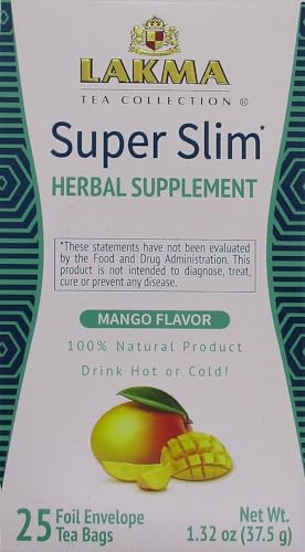 HYLEYS Lakma Slim Tea Mango tea bags ready for easy steeping and flavor.