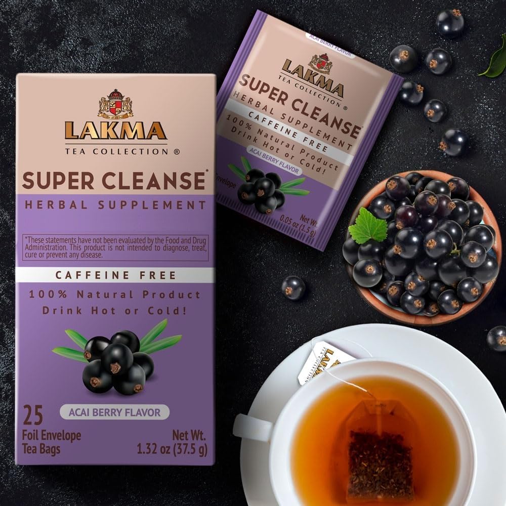 HYLEYS Lakma tea cup with lemon slice, caffeine-free cleansing ritual.