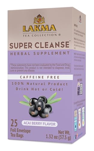 HYLEYS Lakma ingredients display featuring senna and acai for a gentle cleanse.