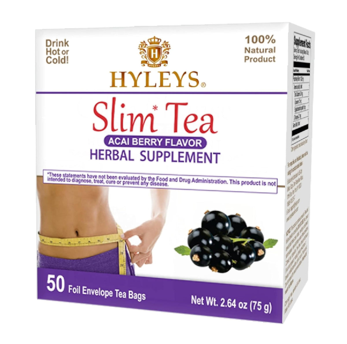 Hyleys Slim Tea acai berry tea bags for convenient daily detox.