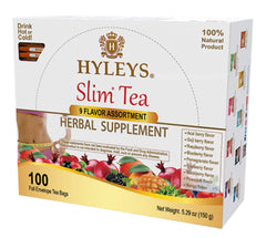 HYLEYS Slim Tea assortment packaging front view for daily weight management.