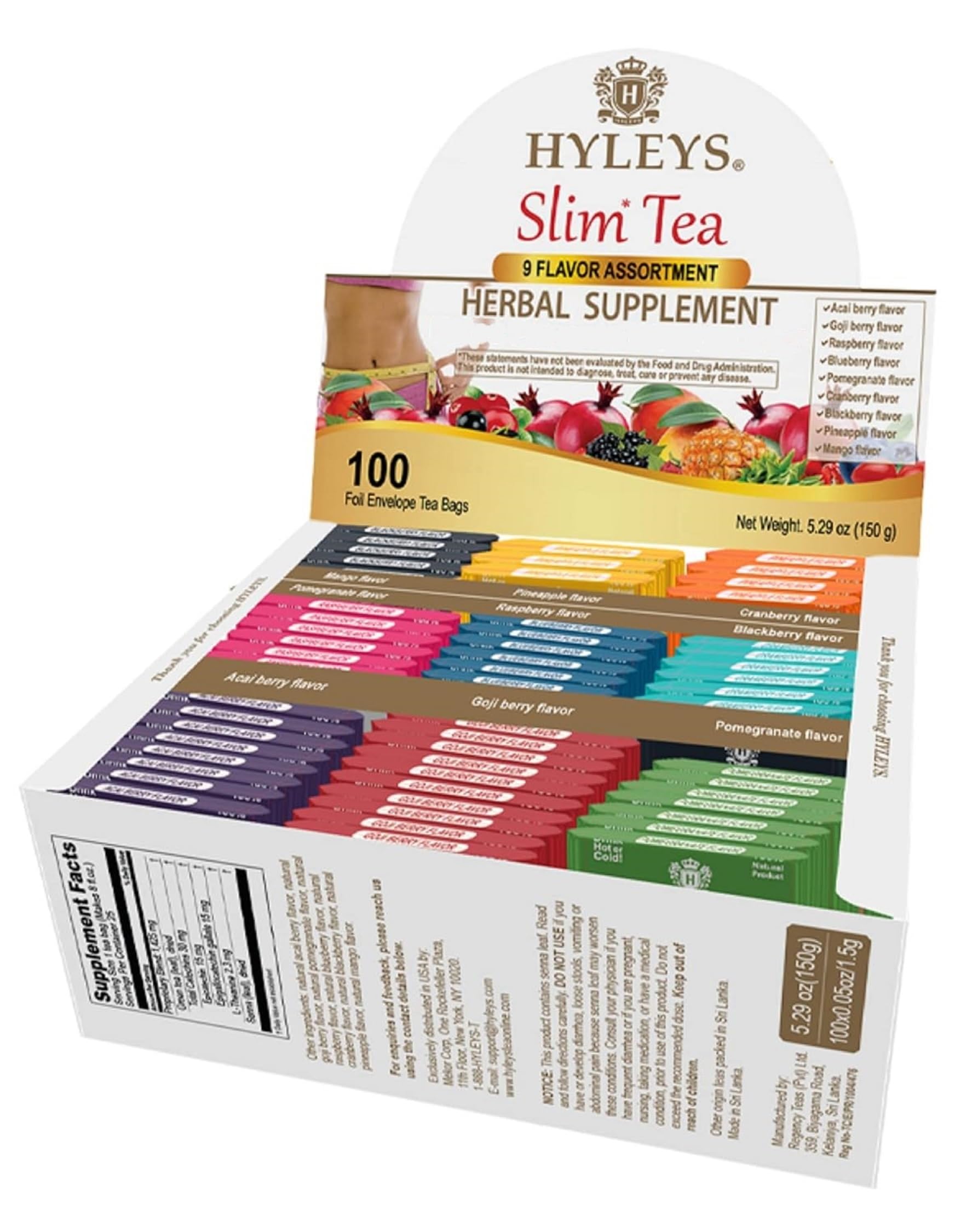 Steeped cup of HYLEYS Slim Tea steaming warmly and inviting aroma.