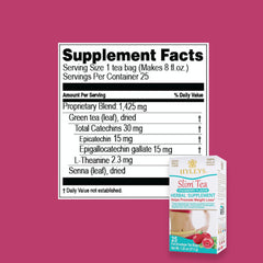 Hyleys Slim Tea Cranberry teabags foil-sealed for freshness.
