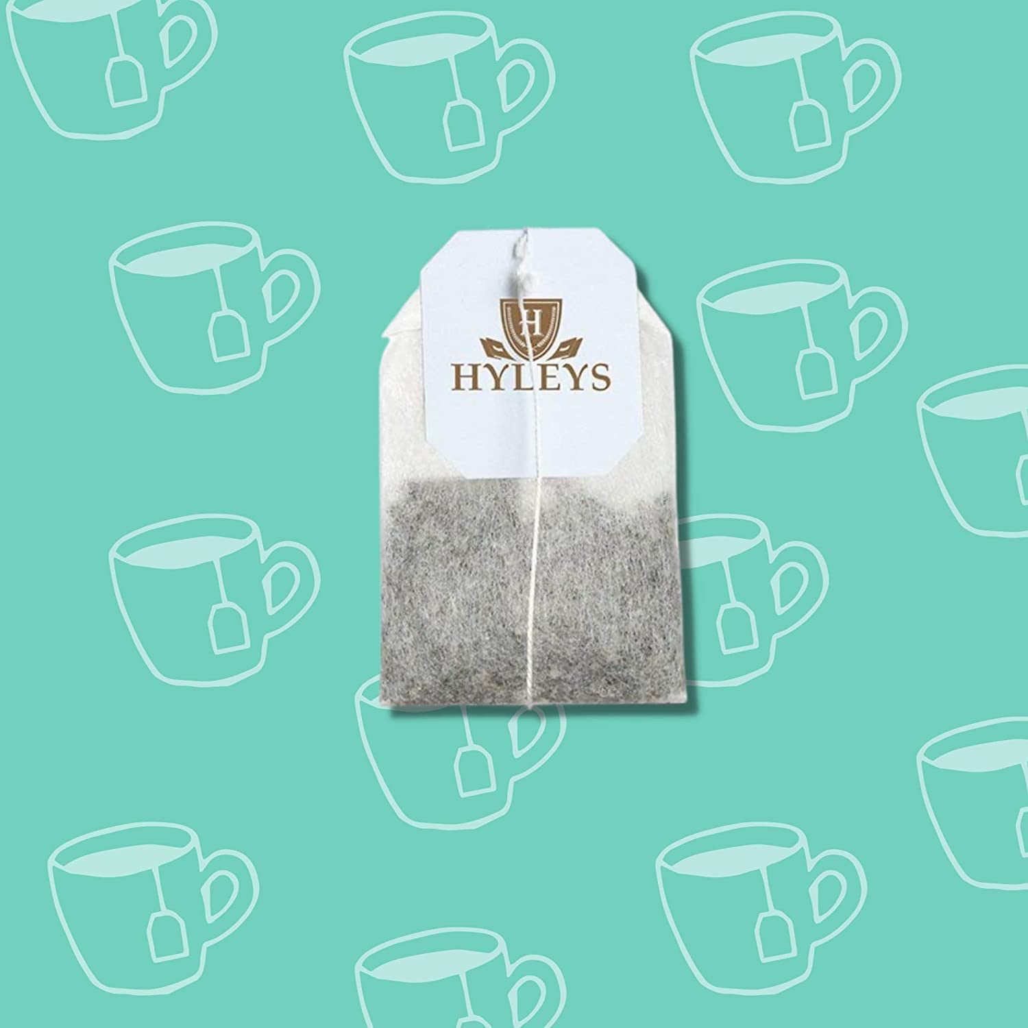 Green tea leaves in Hyleys Slim Tea signaling metabolism-friendly notes.