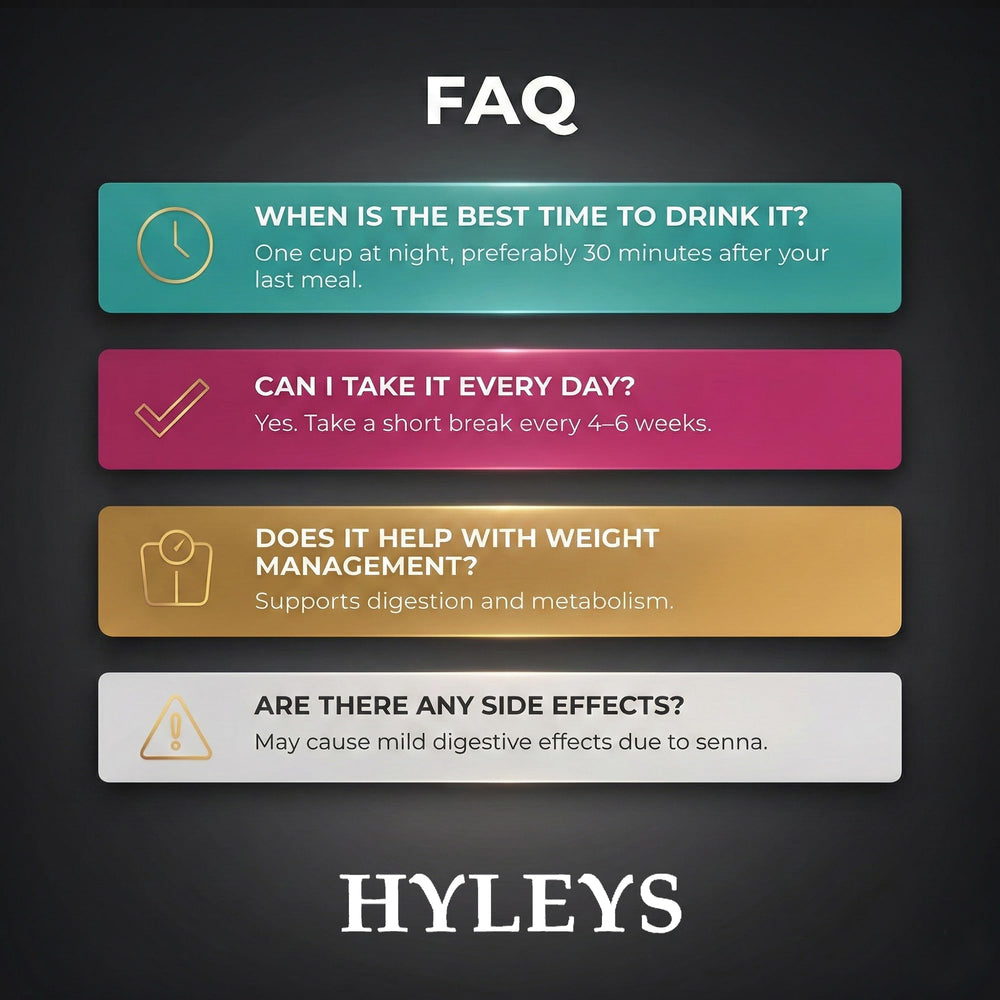 Hyleys Slim Tea natural flavors convey fruity aroma and taste.
