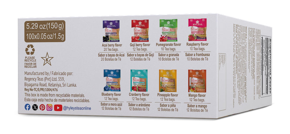 Nutrition label of HYLEYS Slim Tea for informed choice.