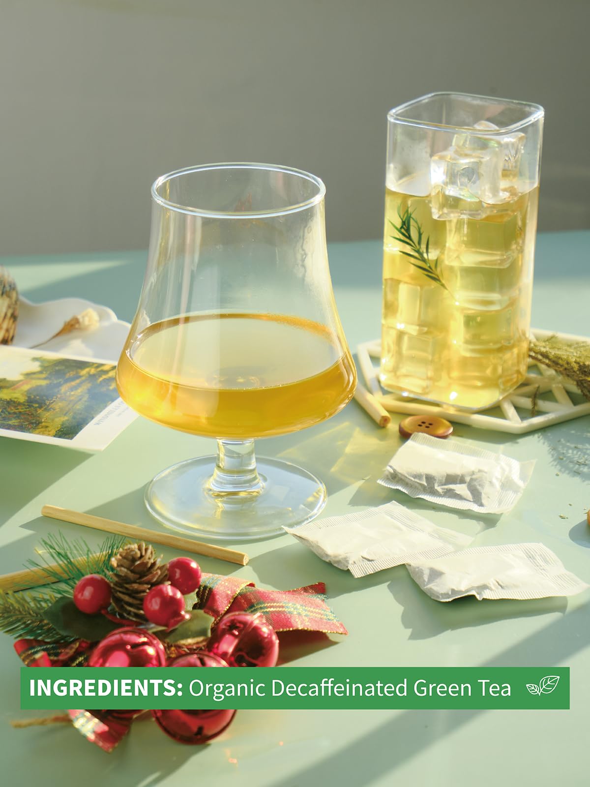 HYNTMYT biodegradable tea bags no string emphasize simple, eco-friendly brewing.