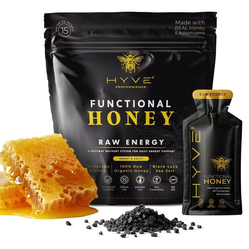 HYVE Functional Pre-workout Honey packaging for on-the-go energy.